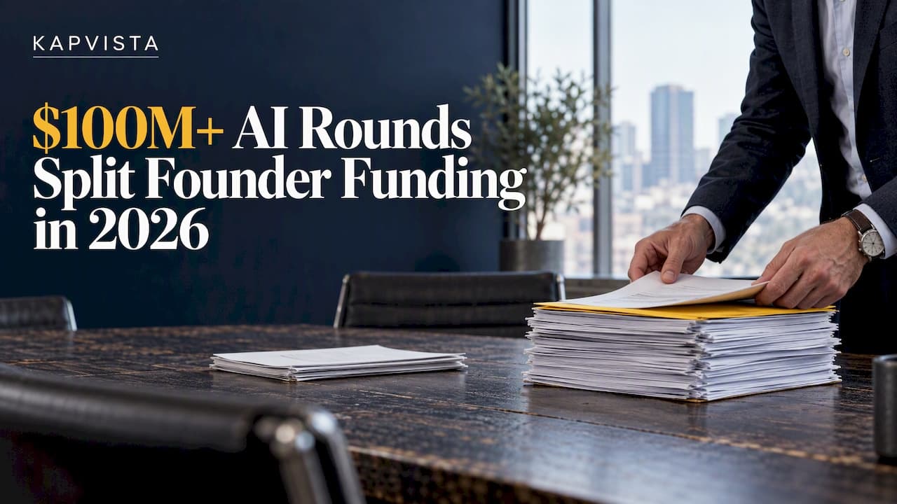 Venture Capital Trends 2026: $100M+ AI Rounds Split Founder Funding